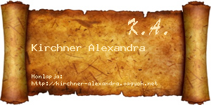 Kirchner Alexandra névjegykártya